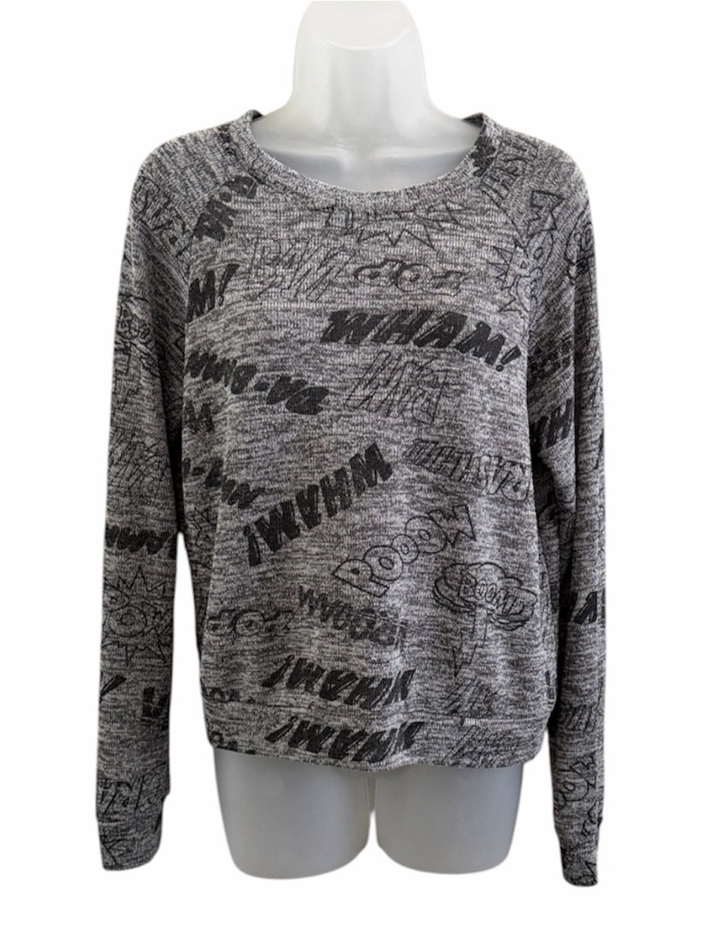 Jerry Leigh “Boom Pow Wham” Comic Print Lightweight Sweater